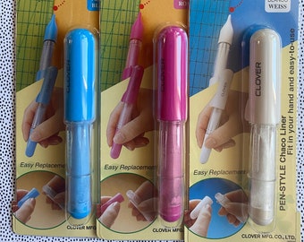 CLOVER Chaco Liner FABRIC Marker, Tapered Point, Refills for all colors, Favorite Top Rated Fine Point Chalk Marker for fabric, fast ship