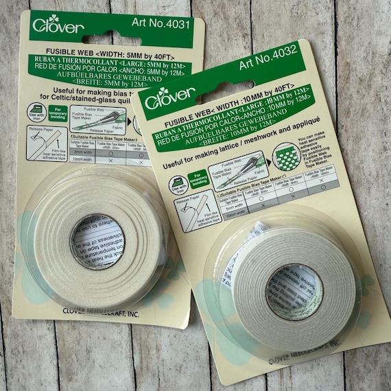 Clover Fusible WEB for Fusible Bias Tape Makers, 5mm adhesive tape to fuse, Clover 4031, 4032CV 10mm, link to bias tape maker, FAST ship