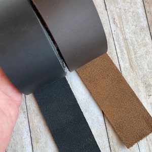 Leather Bag Handles, 1.5 Inch by 42 Inch BLACK LEATHER, Straps for bags, Made in USA, Choose dark brown or black, also stock suede straps,