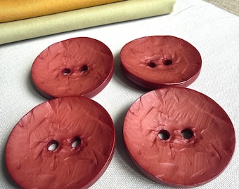 ROUND RUST 45mm Dill Button, 1.75 Inch RUST Red Polyamide High Fashion Button, FaST ship stocking multiple colors & shapes