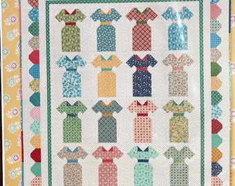 MILLIE&#39;S DRESS Quilt Pattern By Lori Holt, Cutest Vintage dress pattern, Lori Holt Bee in my Bonnet, Millie&#39;s Dresses, 58 x 70, ships Fast