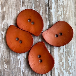 Large DEEP ORANGE Paisley Dill Button, Polyamide Button from Dill, Extra Large Buttons for Tote Bags, We offer multiple colors and shapes