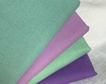 Kona Cotton Fabric BUNDLE Fat Quarter or Half Yard Mixes, solid quilting fabric bundles purple solid fabric aloe sage pansy FaST ship