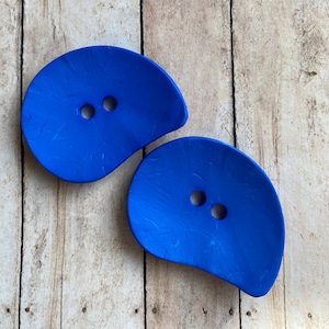 Paisley Dill Button BRIGHT BLUE , Polyamide Button from Dill, 50mm Extra Large Buttons for Tote Bags, We offer multiple colors and shapes