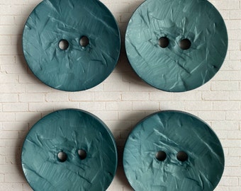 45mm Dill Button, TEAL 1.75 Inch Polyamide Button, Large TEAL Buttons for Tote Bags, many shapes colors & sizes listed, we ship fast