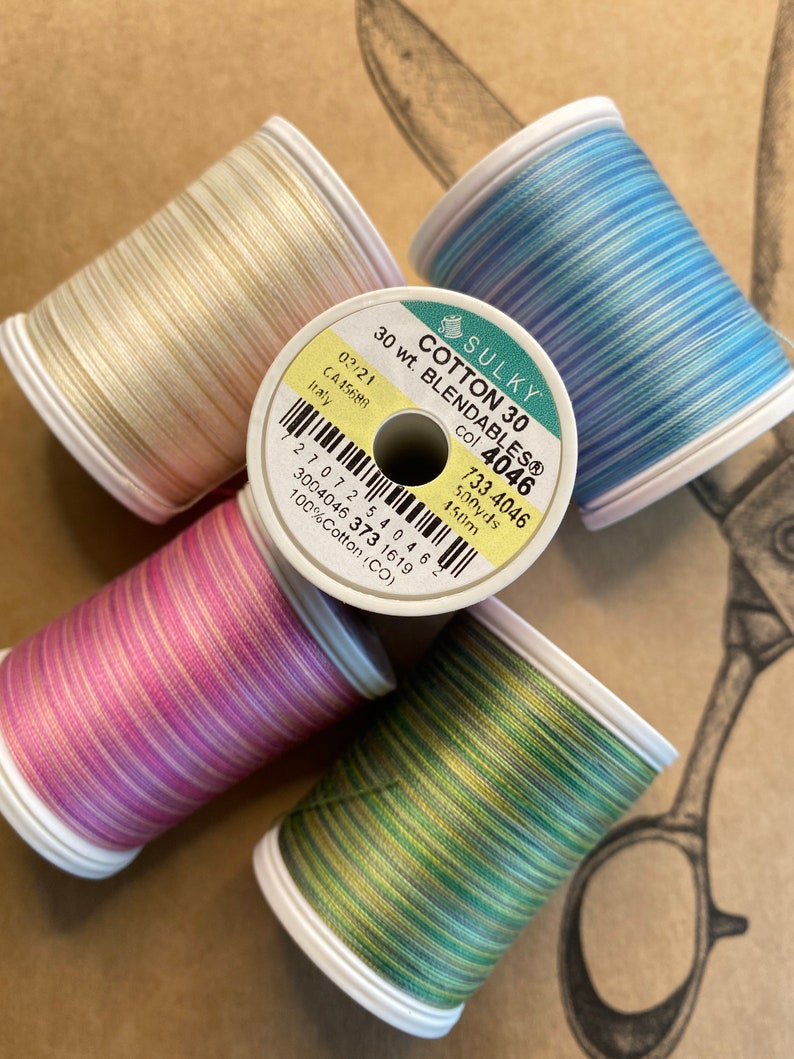 Sulky 30wt Blendables 4067 Merlot Blush, Variegated 30wt thread for quilting, top stitch, applique, embroidery, 500 yd spool needle option image 8