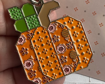 Lori Holt Happy Pumpkin Charm, Bag Bling, Gift for quilter, we stock a variety of charms, ships FAST