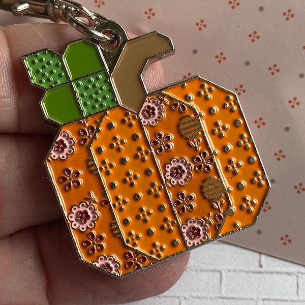 Lori Holt Happy Pumpkin Charm, Bag Bling, Gift for quilter, we stock a variety of charms, ships FAST