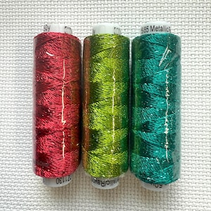 Sue Spargo DAZZLE BRIGHTS Metallic, 50 yd spools, Wonderfil Dazzle Embellishment Thread When a Little Sparkle will Do, Rayon Metallic