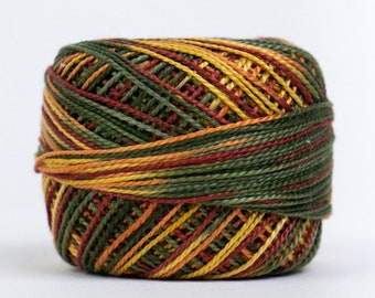 Eleganza Variegated, EL5GM 1005 SAVANNA, 8WT Perle Cotton 42 yard Ball for Big Stitch Quilting & Embroidery, stocking 200 colors