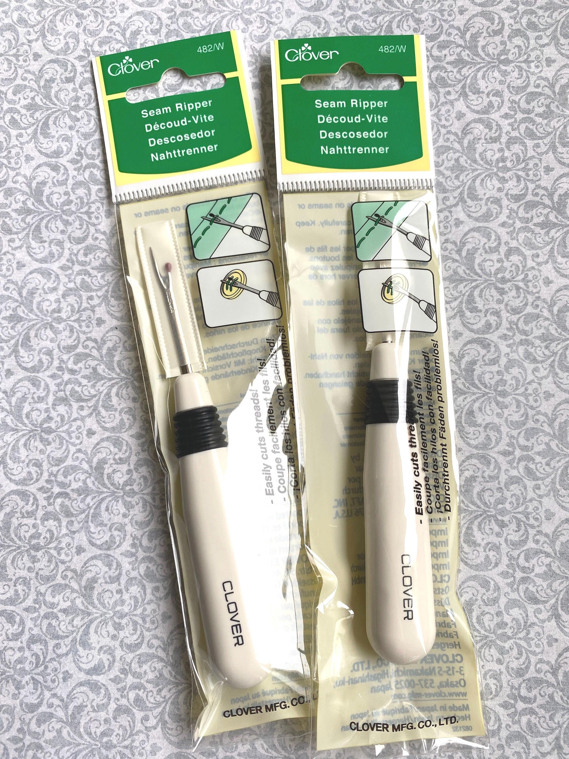 Clover WHITE Handled Comfort Grip Seam Ripper, Clover Notions