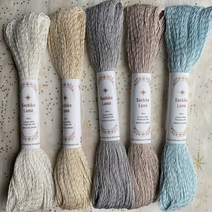 Olympus Sashiko LAME Thread with sparkle, 40M per skein, FIVE Colors or the Mix of 5, Big Stitch Quilting, cotton poly thread, We ship FAST