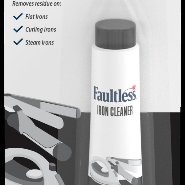 Faultless Iron Cleaner, Steam Iron Cleaner, Curling Irons Flat Iron Cleaner, Use with Cotton towel, Non flammable non toxic, we ship fast