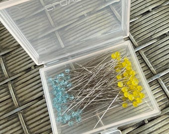 Clover Glass Head Sewing PINs, Very Fine .4mm Points, 36mm Long, 100 per box, Item 2507, For patchwork & light fabric, FaST Ship