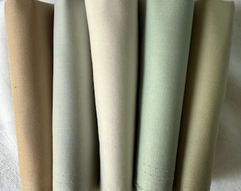 Kona Cotton Neutral Fabric Half Yard Bundle, Fat Quarters Quilting Solids (43'' Wide) fast ship also sell yardage