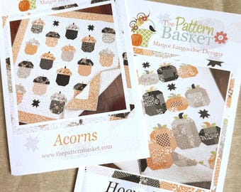 Fall Quilt Pattern Hocus Pocus OR Fall Pumpkin Acorn Quilt Patterns from Pattern Basket Margot Languedoc fast ship