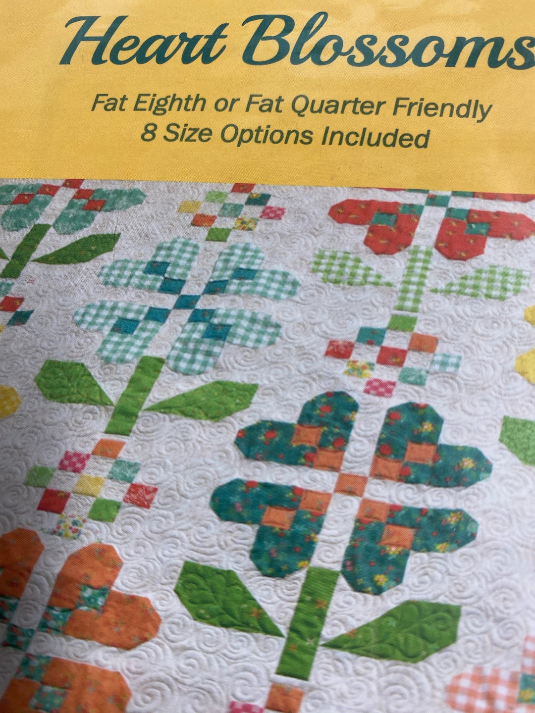 HEART BLOSSOMS Quilt Pattern, by Heather Peterson, 5 Sizes, Flower