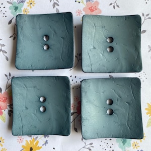 Square TEAL 60mm Dill Button, Extra Large 2.4 Inch Polyamide Button, Dill Extra High Fashion Buttons, We offer multiple colors