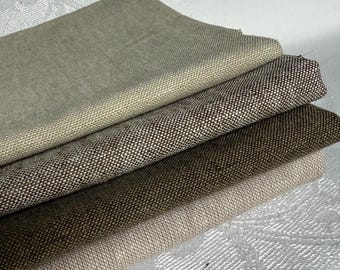 Essex Yarn Dyed Linen Cotton Blend BUNDLES Fat Qtr & Half Yard MUTED GREEN Fabric Bundle also sold By the Yard link in details, FaST SHiP