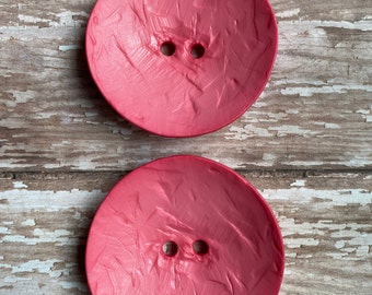 Round Dill Button MEDIUM PINK 60mm Large 2.4 Inch Polyamide Button, bold High Fashion Buttons, multiple colors sizes FAST ship Pink Buttons