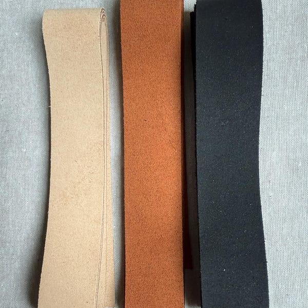 Suede Leather Strap for Handbags, 1.5 Inch by 42 Inch Soft Quality Suede Strap choice of 3 colors, Suede Straps for bags, Made in USA