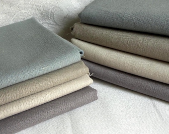 Essex Linen Cotton fabric BUNDLE, blue putty flax steel linen by Robert Kaufman more listings more colors also by the yard, FAST ship