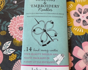 John James Beading & Embroidery Needles, 14 Hand Sewing Needles, 3 types of needles One Package, Beading Needles for Embroidery Bead Weaving