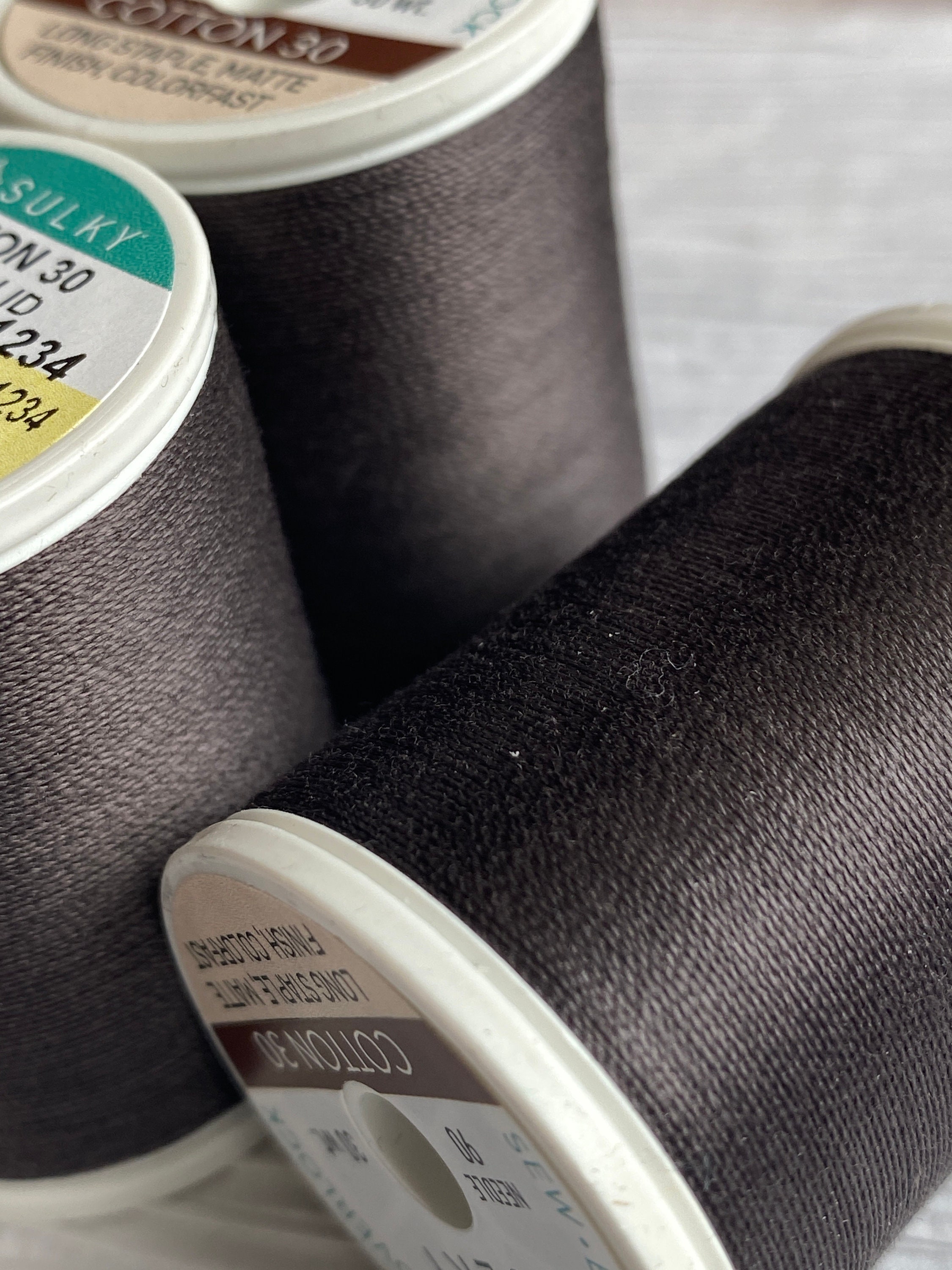 30wt SULKY Solid ALMOST BLACK 733-1234, 30wt Thread for