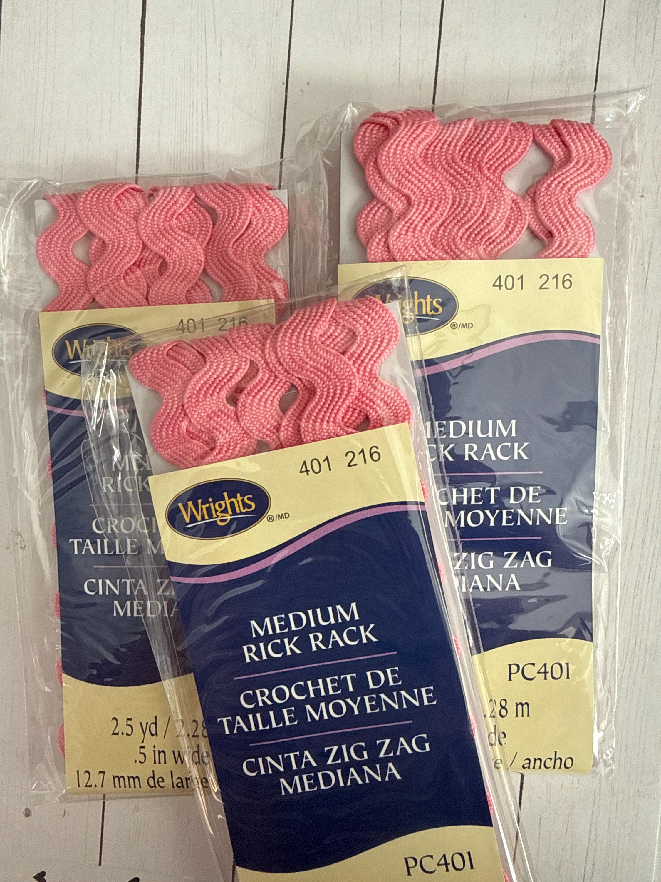 MEDIUM Wrights Rick Rack, 5 Colors or Bundle, .5 Inches Wide. 2.5 Yd ...