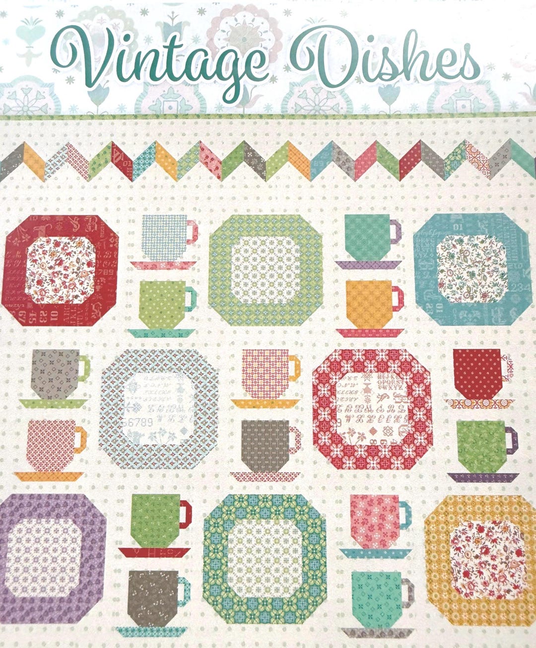 Lori Holt VINTAGE DISHES Quilt Pattern, Fat Quarter Friendly, Finished ...