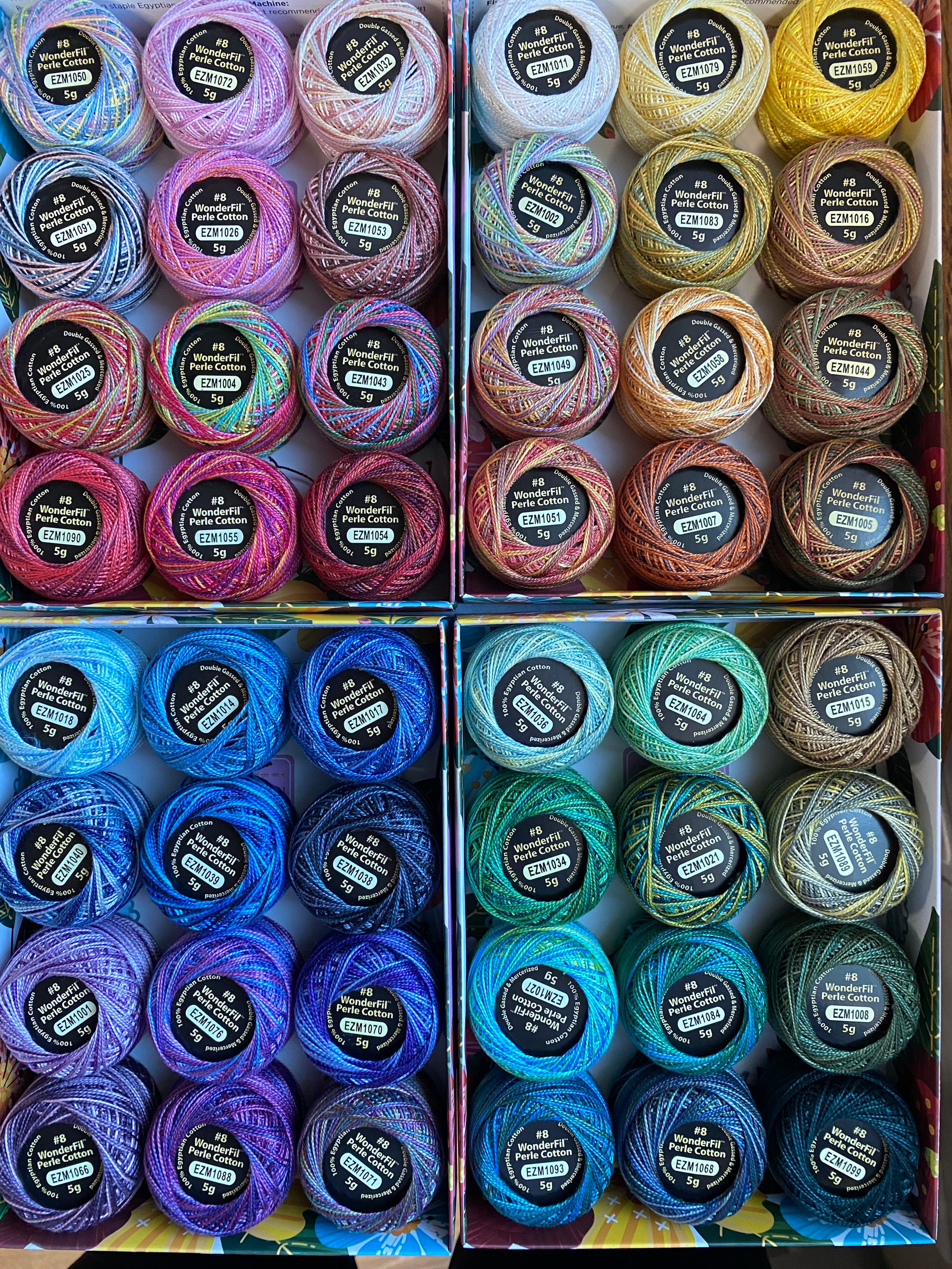 Perle Cotton 8 Wt Eleganza ™, 48 Colors 4 Boxes of 12 Colors