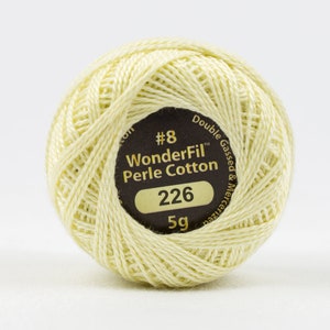 Perle Cotton IVORY 226, 8 Wt Eleganza ™  Perle Cotton, Wonderfil Perle Cotton 42 yard Ball for Hand Embroidery & Quilting, ships fast
