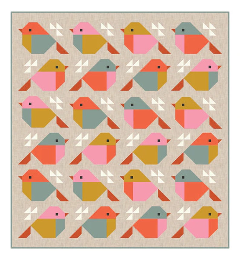 Bird Square Pattern SPARROW Quilt Pattern, Pen and Paper Patterns, BIRD Quilt Pattern, Well ...