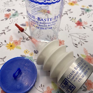 Roxannes Glue Baste It, EZ Squeeze Bottle of Roxanne Glue Baste It Adhesive, Water Soluble Clear Dry PH Neutral Fabric Glue, Applique Glue