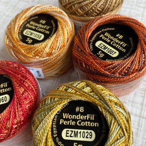 Perle Cotton, EARTH CHILD,  8 Wt Eleganza ™ By Wonderfil ™, 5 Ball Bundle of VarieGATED earth tones, see all of our Bundles We ship FAST