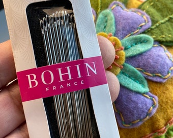 Bohin Choose Size 1 OR Size 3/9 Milliners Needles, Milliners needles for bullion, wrapped stitches & basting, straw needles, ships FAST