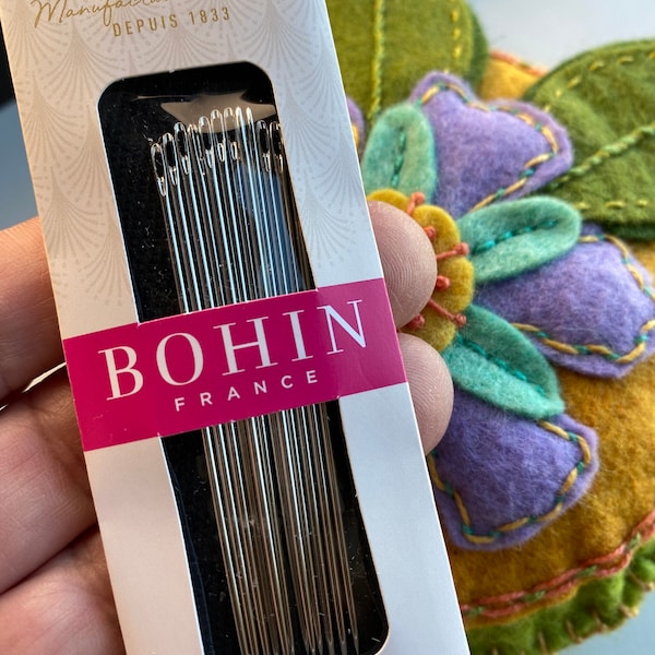 Bohin Choose Size 1 OR Size 3/9 Milliners Needles, Milliners needles for bullion, wrapped stitches & basting, straw needles, ships FAST