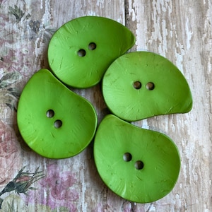 Large BRIGHT GREEN Paisley Dill Button, Polyamide Button from Dill, Extra Large Buttons for Tote Bags, We offer multiple colors and shapes