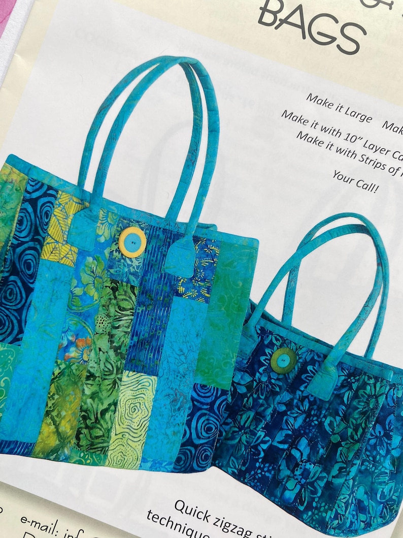 Aunties Two Fuse and Fold Pattern, 2 Sizes, Large Bag Pattern, Whole ...