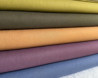 Essex Linen Cotton Blend SOLID Kaufman, Cadet Plum Leather Army Jungle more listings & colors, Link to Fat and Half yd bundles, FAST ship