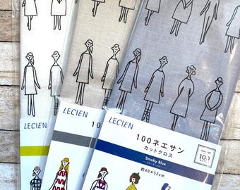 Lecien 100 LADIES, Preprinted 100 embroidery cloth, free stitch these adorable ladies, Kazue Nakajimi of Quilts, 222101, ships fast