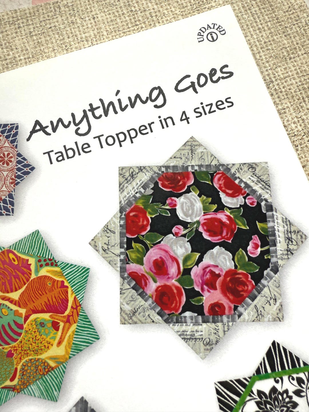 Table Topper Pattern, ANYTHIING GOES, Four Sizes, Modern Quilt Patterns ...