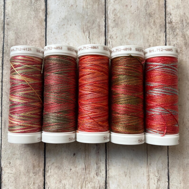 RED Sulky 12wt Petites Mix, Classicneedle RHUBARB & APPLES Mix, 50 Yd ...