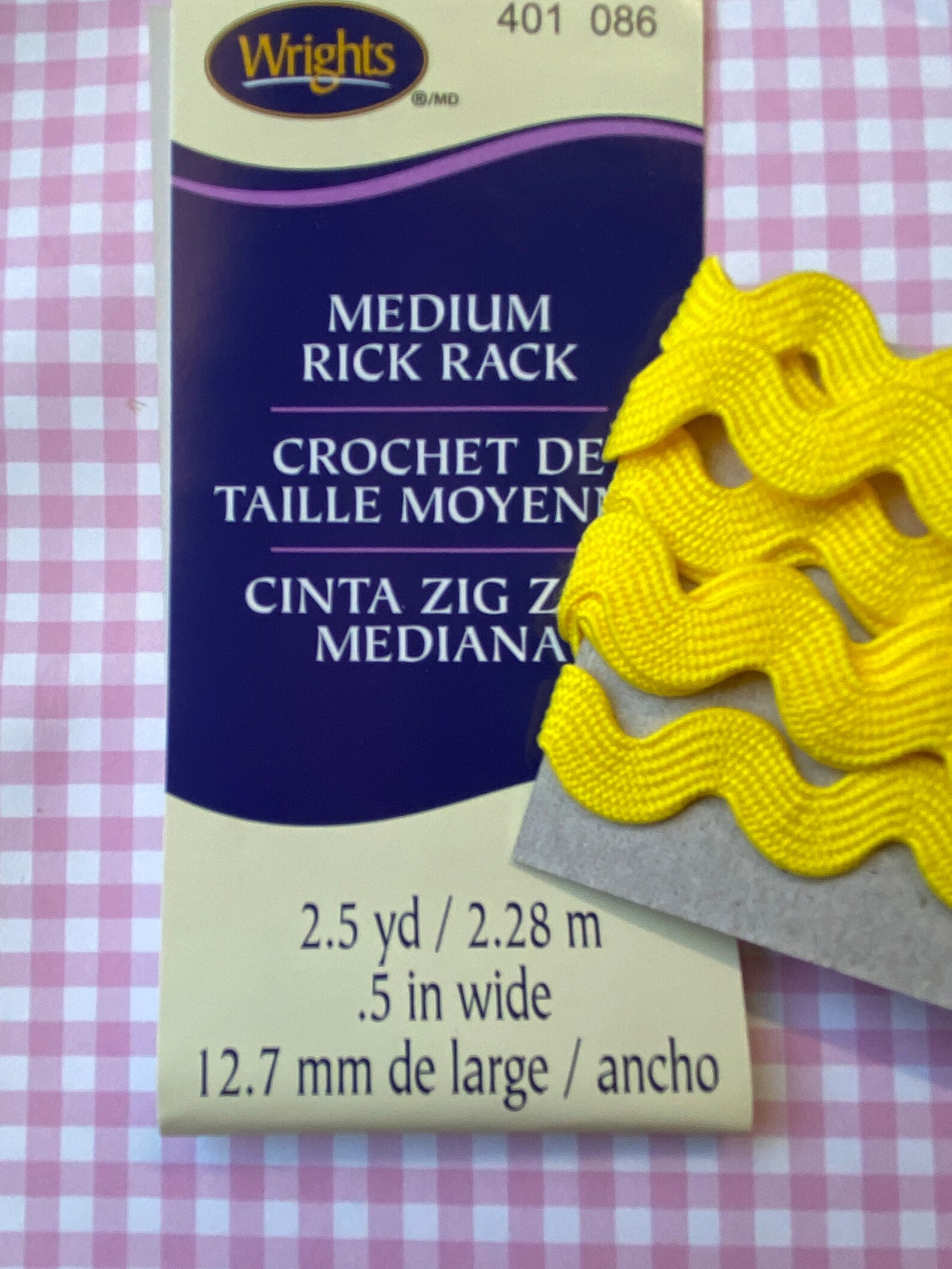 MEDIUM Wrights Rick Rack, 5 Colors or Bundle, .5 Inches Wide. 2.5 Yd ...