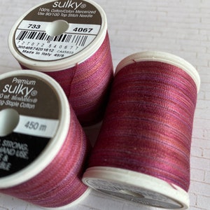 Sulky 30wt Blendables 4067 Merlot Blush, Variegated 30wt thread for quilting, top stitch, applique, embroidery, 500 yd spool needle option image 5