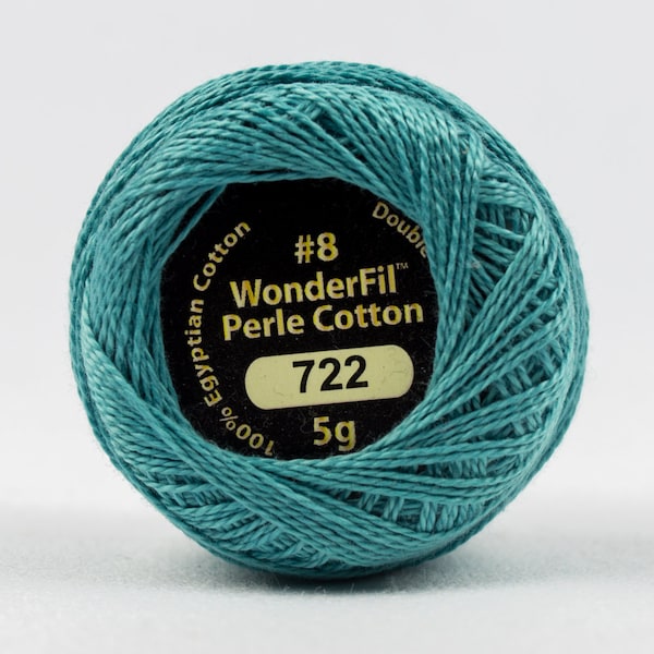 Perle Cotton MORNING GLORY 722, 8 Wt Eleganza Perle Cotton, Wonderfil Perle Cotton 42 yard Balls for Hand Embroidery & Quilting