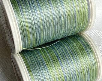 30wt SULKY Blendables 4074 BLUE GRASS, Blue Green Variegated 30 wt heavy thread for quilting top stitch applique' 500 yd spool, ships FasT