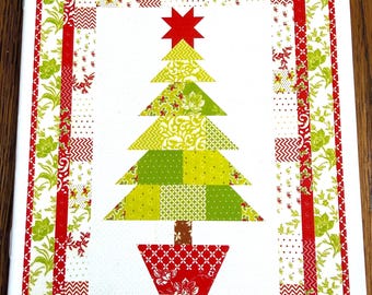 Holiday Quilt wall hanging Patterns Oh CHRISTMAS TREE festive quilt to sew for holidays 5 inch charm friendly Fig Tree Patterns  fast ship