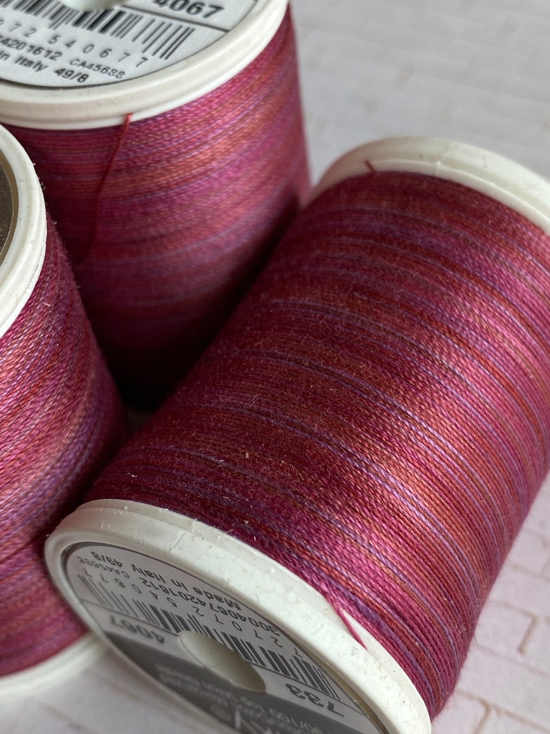 Sulky 30wt Blendables 4067 Merlot Blush, Variegated 30wt thread for quilting, top stitch, applique, embroidery, 500 yd spool needle option image 4