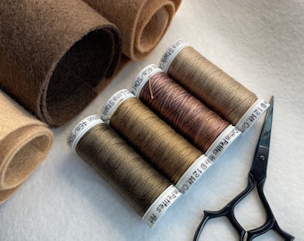 Sulky Petites & Blendables, ClassicNeedle MOCHA BREW Mix, Four 50 Yd Spools, 12wt Hand and Machine Cotton Embroidery Thread Mix